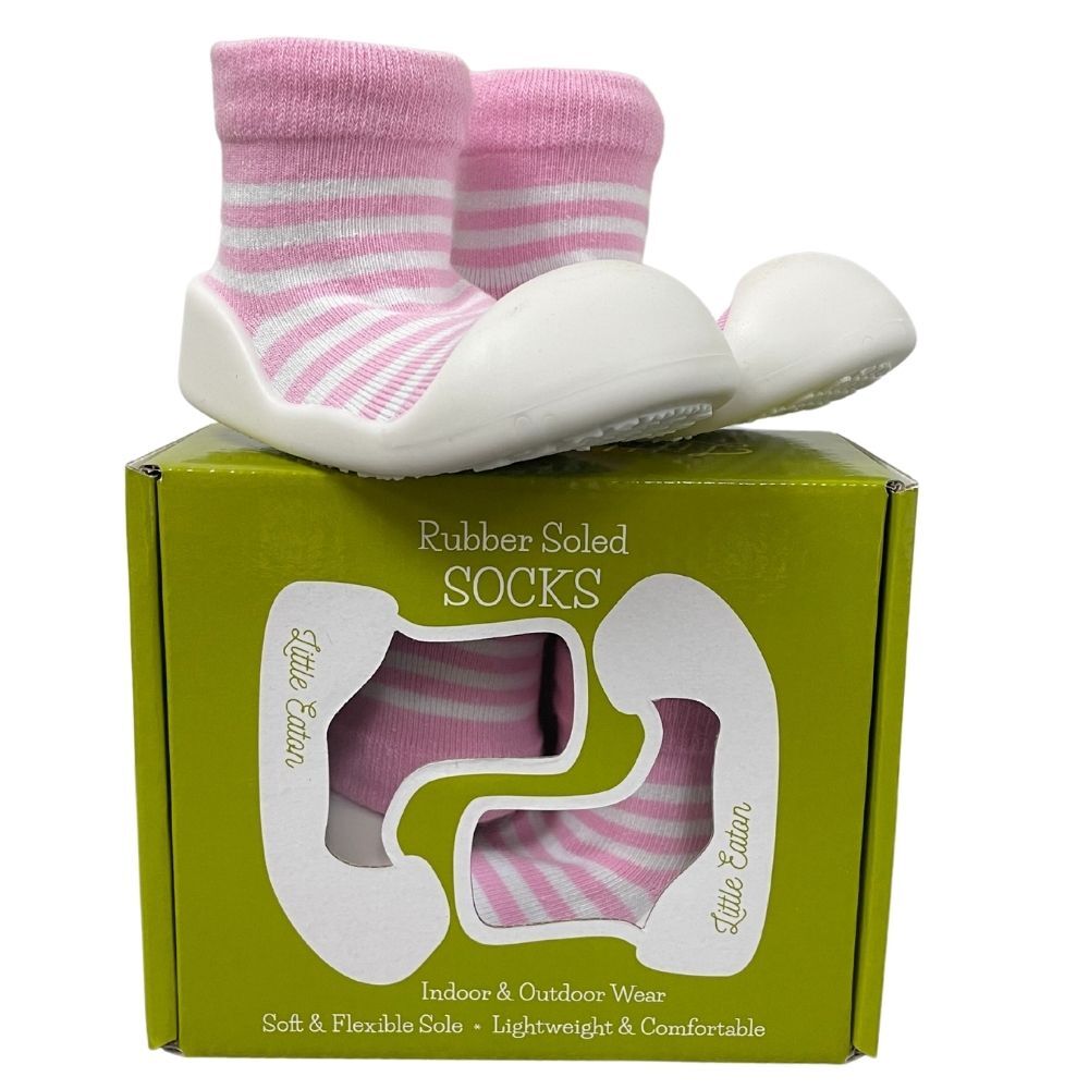 Rubber Soled Socks - Star Pink