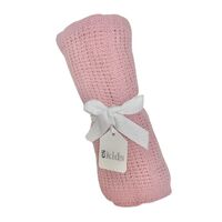 Crochet Cotton Baby Blanket - Dusty Pink 70x90cm