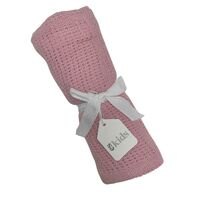 Crochet Cotton Baby Blanket - Dusty Pink 70x90cm