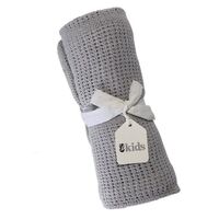 Crochet Cotton Baby Blanket - Grey 70x90cm