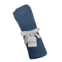 Crochet Cotton Baby Blanket - Navy Blue 70x90cm