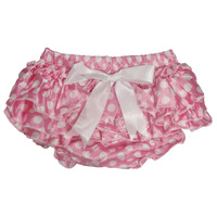 Baby Bloomers - Light Pink with Dots - Satin,  6-24mth