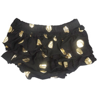 Baby Bloomers - Black with Gold Spot - 95% Cotton 5% Spandex, 6-24mth