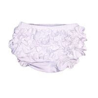 Baby Bloomers - White - 95% Cotton 5% Spandex, 6-24mth
