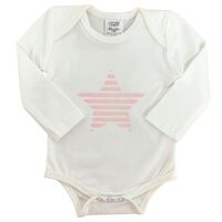 Bodysuit LS Pink Star - 95% Cotton 5% Spandex
