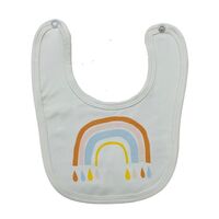Bib - White with Rainbow - 95% Cotton 5% Spandex