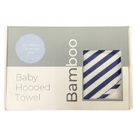 Bamboo Hooded Towel - Navy Stripe - 90x90cm