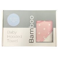 Bamboo Hooded Towel - Pink Dot - 90x90cm