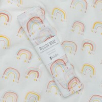 Muslin Wrap - Pink Rainbow - 100x120cm
