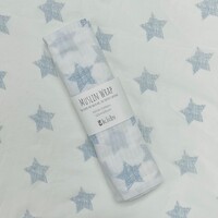 Muslin Wrap - Blue Star - 100x120cm