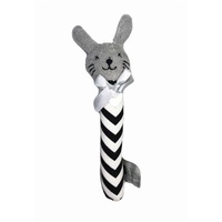 Bunny Rattle Sml - Black Zig Zag - 16cm