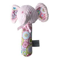 Elephant Stick Rattle - Pink - 16cm