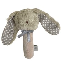 Fluffy Bunny Stick Rattle - Beige/Grey - 17cm