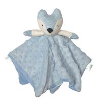 Fox Comforter with Rattle - Blue - 30cm