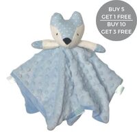 Fox Comforter with Rattle - Blue - 30cm