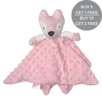 Fox Comforter with Rattle - Pink - 30cm