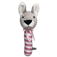 Kangaroo Stick Rattle - Pink - 18cm