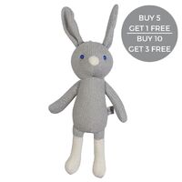 Knitted Dangly Bunny - Grey - 40cm
