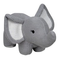 Knitted Elephant Rattle - Grey - 22cm