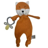 Knitted Eco Fox Baby Comforter with Dummy Holder