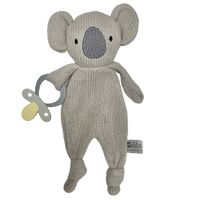 Knitted Eco Koala Baby Comforter with Dummy Holder