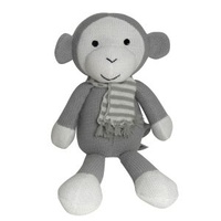 Knitted Monkey - Grey - 40cm