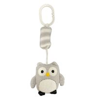 Knitted Owl Chime Toy - Grey