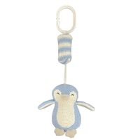 Knitted Penguin Chime Toy - Blue