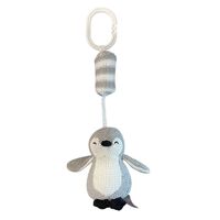 Knitted Penguin Chime Toy - Grey