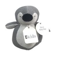 Knitted Penguin Roly Poly- Grey - 16cm