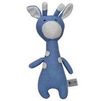 Knitted Spotty Giraffe - Blue - 27cm