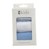 Baby Socks Boxed - 3Pk Blue Stripe