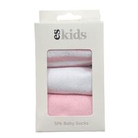 Baby Socks Boxed - 3Pk Pink Stripe