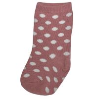 Baby Socks 10Pk - Dusty Pink Spot (loose)