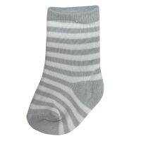 Baby Socks 10Pk - Grey Stripe (loose)