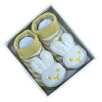 Socks with Rattles - Bunny Mustard - 0-6mths
