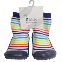 Rubber Soled Socks - Blue Rainbow