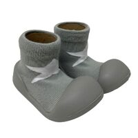 Rubber Soled Socks - Grey/White Star