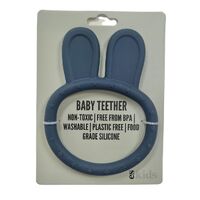 Teether Silicone Bunny Ring - Navy Blue