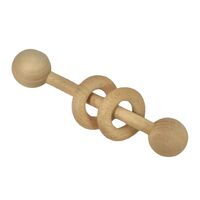 Dumbell Wooden Baby Rattle - 14cm