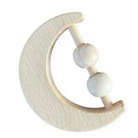 Moon Wooden Baby Rattle - 9cm