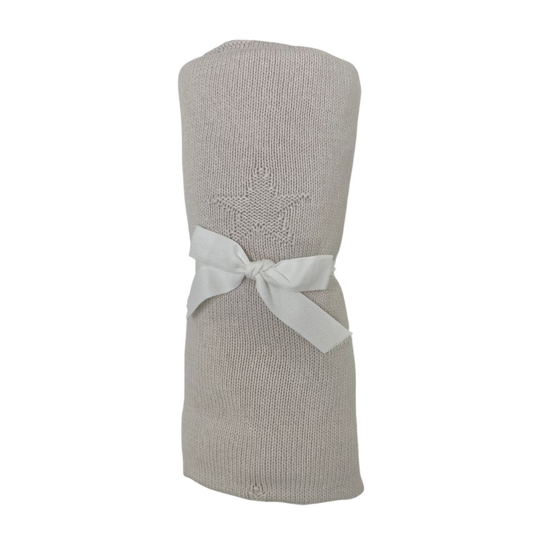 Knitted Baby Blanket - Stone Star 70x100cm