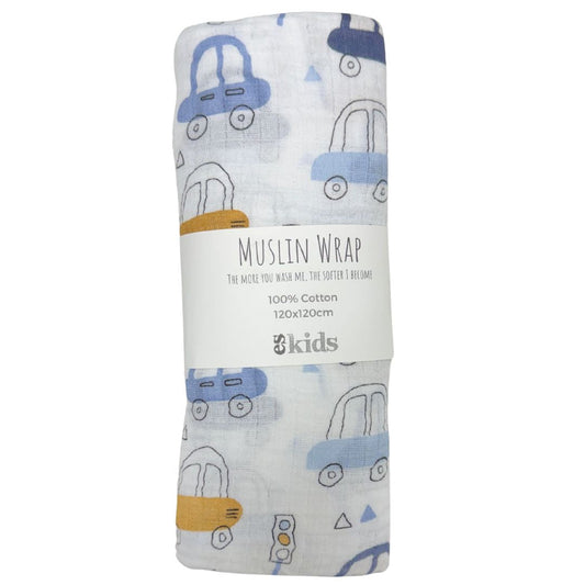 Muslin Wrap - Car Print - 120x120cm